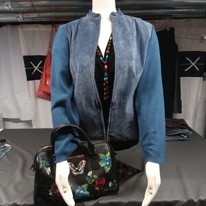 Real Leather Travel Smith Brand Blue Jacket